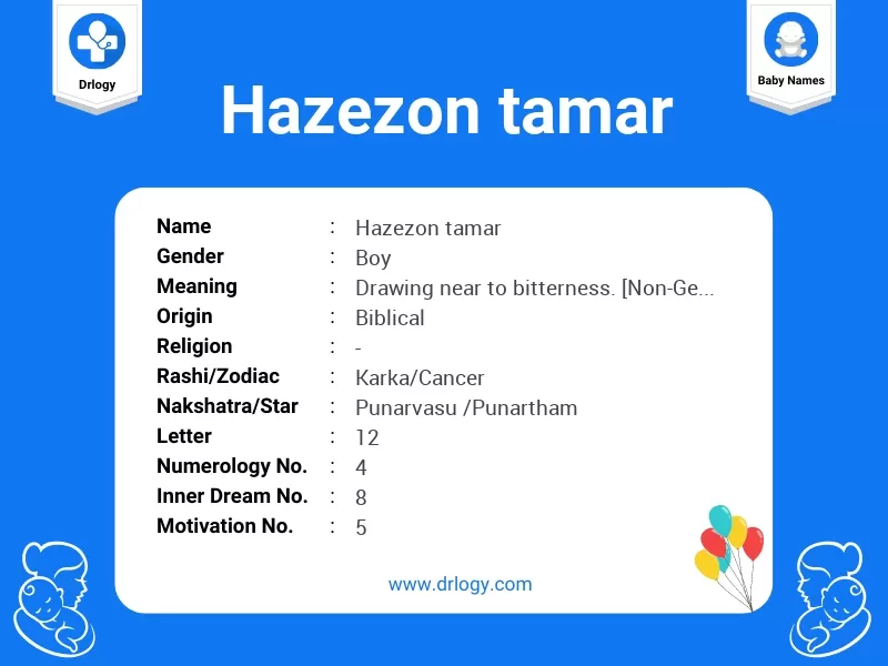 Hazezon Tamar Name Meaning